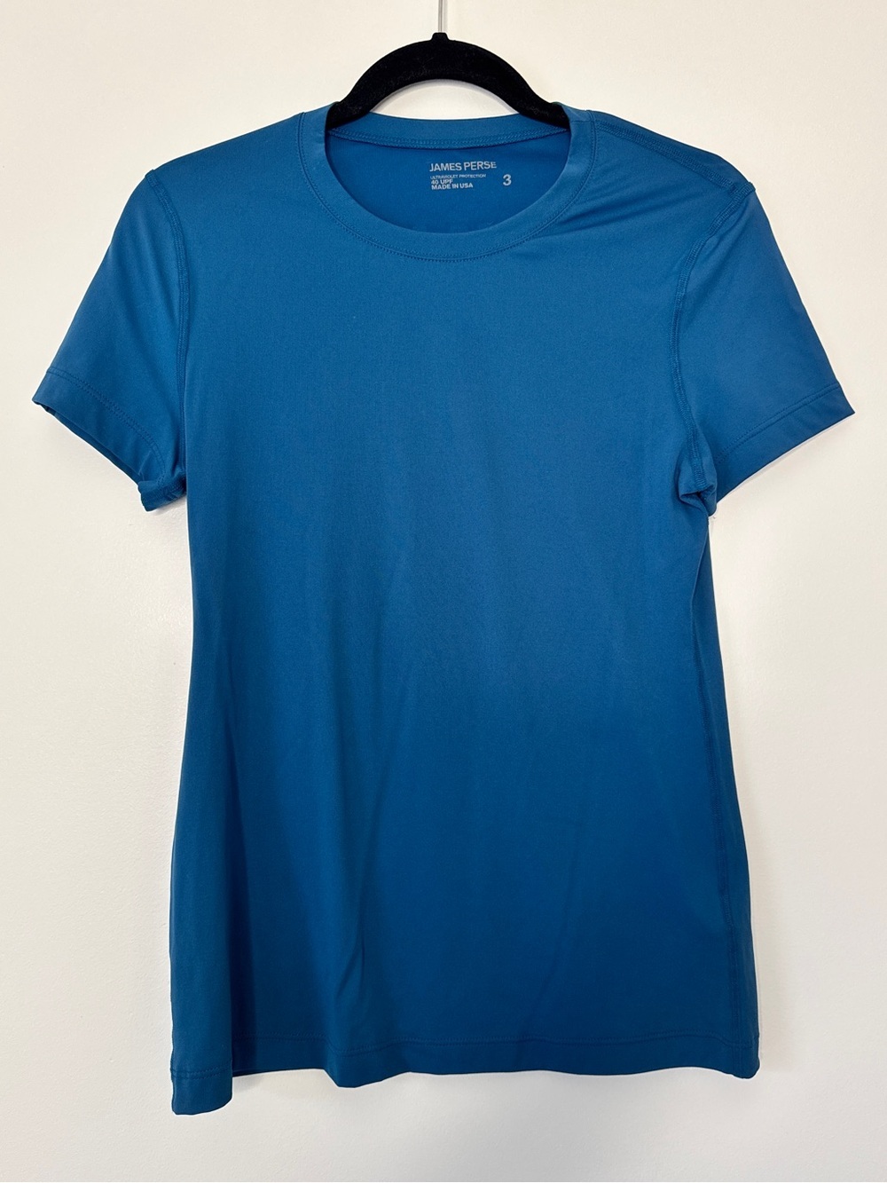 James Perse Tee T Shirt Ultraviolet Protection Swim Shirt Beach Surf Teal Sz 3